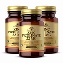 Solgar Cink Picolinate 22 mg, 100 tabletta (csomag 3) - Promotes Egészséges bőr - Támogatja az immunrendszert, Normál íz és látás - Antioxidáns - Non-GMO, Vegan, Gluten Free, Kosher - 300 összes szerve
