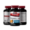 Ergänzung für Haarausfall für Frauen - ANTI-GRAY HAIR SOLUTION - Haarwachstum Ergänzung ohne Biotin sah Palmetto Pillen für Männer, natürliche Haarfarbe für graue Haarabdeckung für Männer 1 Flasche 60 Kapseln
