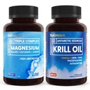 BioEmblem Triple Magnesium Complex und Antarktis Krill Öl, unterstützt Schlaf und Gehirn Gesundheit, Herz und Gelenke Gesundheit, fördert Herz-Kreislauf-Gesundheit und unterstützt Entspannung