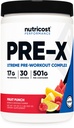 Nutricost Pre- X Xtreme Pre- Edzés komplex por, gyümölcs puncs, 30 szervák, vegetáriánus, non-GMO és glutén mentes