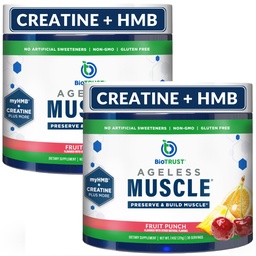 BioTrust Agness Muscle Builder - Creatine HMB Powder with Vitamin D3 & Betaine - Build & Preserve Naturally Declining Muscle Mass & Strength - Gyümölcs punch, 60 Servings