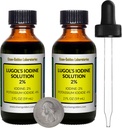 Lugol jód / 2% oldat / 4 Oz két borostyán üveg / ingyenes cseppentő / USA