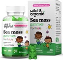 Wild & Organic Irish Sea Moss Gumies for Kids 800mg - Immune Support with Bladderwrack - Vegan Sea Moss Gel Chews for General Support - 60 Non-GMO Seamoss Gel Gumies