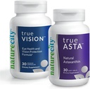 NatureCity Vision Support Bundle 124; TrueVision Eye Health Formula, 30 Veggie Capsules + TrueAsta Marine