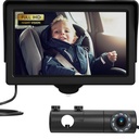 Baby Car Camera, HD Display Baby Car Mirror éjjellátó funkció, 4,3 hüvelyk Baby Car Camera monitorral Wide Clear View, BackSeat Camera hátsó arc megfigyelésére baba minden lépés