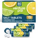 Venture Pal Chewable Electrolyte Tabletta, 80 Count Fast- Dissolve- Free Stick Salt Tablets - Variety Pack for Rapid Hydration, Outdoor Running, Hiking, Sports 124; Keto & Vegan Friendly 124; 4 Pack