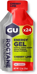 GU Energy Roctane Ultra Endurance Energy Gel, Vegan, Gluten- Free, Kosher, és Dairy- Free On- The- Sports Nutrition for Running, Biking, Tiking vagy Síelés, 24 - Count, Cherry Lime