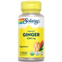 SOLARAY Organic Ginger 1080 mg - Organic Ginger kiegészítők - Csökkenti az émelygés és hányás társult mozgás betegség, támogatja a közös egészség - Vegan, nem fulladás, 60- napos garancia, 50 szerváció
