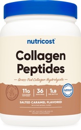 Nutricost Collagen Peptides Powder 1LB (454 G) (Sózott karamell) - Grass Fed Bovine Collagen hidrolizátum