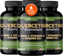 Gade Nutrition Quercetin C-vitaminnal és cinkkel - Quercetin 500mg - Quercetin bromelinnel - Cink Quercetin - Quercetin pótlékok + D3-vitamin (Non-GMO, gluténmentes, Vegan) - 6 hónapos ellátás