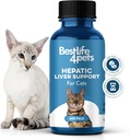 Máj Máj Támogatás a macskák oldható, Homeopátiás, Digesztikus Feeline kiegészítés máj Detox és tápanyag abszorpció 100% Összes természetes, könnyen adható, mentes vegyi anyagok vagy adalékanyagok, 400 tabletta
