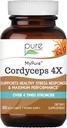 PURE ESSENCE LABS MyPure Cordyceps 4X Pilze - Konzentrierte Cordyceps Pilzpulver Ergänzungen für Immunsystem, Stressreaktion, körperliche und psychische Leistung - 1 Monat Versorgung