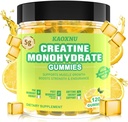 Creatine Monohydrate Gumies 5600mg férfiak és nők számára, 120 CT rágógumi izmok támogatására, Energy Boost, 5,6 g kreatin-monohidrát per Serving - Sugar Free, Vegan (Citromflavor)