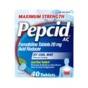 Pepcid AC Maximum Strength Heartburn Relief Tablets, OTC Medicine Prevents & Relieves Heartburn miatt sav emésztési zavar & Sour Gyomor, 20mg Famotidin Acid Reducer, ICY Cool Mint, 40