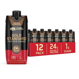 Optimális táplálkozás arany standard fehérje shake, 24 g fehérje, kész inni fehérje italok, csokoládé, 11 Fl Oz, 12 gróf (csomag 1) (csomagolás május Vary)
