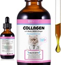 Folyékony kollagén macskák bőr és kabátkiegészítés macskák Collagen támogató macskák Itch Relief, közös egészségügyi macska Collagen csepp allergia, szarvasmarha Collagen, C-vitamin, biotin, MSM 2 fl.oz