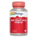 SOLARAY Red Yeast Rice Plus CoQ- 10 & No- Flush Niacin Vitamin B3, Egészséges szív és szív- és érrendszeri támogatás, Non- besugárzott & Citrinin Free, 60 napos pénzvisszafizetési garancia, 90 szerváció, 90 VegCaps