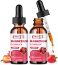 2 Pack Triple Magnézium Complex Folyékony cseppfolyós cseppek Keverés Magnézium Glicinate 500mg, malát és taurát Max BioAvanabability