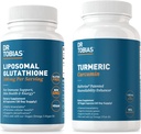 Dr. Tobias Turmeric Curcumin és Liposomal Glutathione - Támogatja a közös egészséget, az immunfunkciót és a bőr vitalitást - Vegán, Non-GMO
