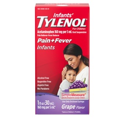 Csecsemők Tylenol Orális Szuszpenziós Folyadék Gyógyszer Acetaminophennel, Baby Fever Reducer & Pain Reliever Kisebb Aches & Pains, Torokfájás, Fejfájás & Fogfájás, Grape Flavor, 1 fl. oz