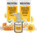 HoneyWorks Kids Throat Spray for Sore Throat Relief, 1 Oz (Pack of 2) Soothing Non-GMO USDA Organic Dark Honey + Cink, Fast- Action Relief, 12 hónap +
