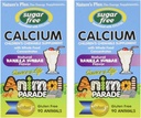 NaturesPlus Animal Parade Sugar- Free Children 's Calcium, Vanilla Sundae Flavor - 90 Chewable Animal Forped Tablets, Pack of 2 - Magnézium for Bone Health - Gluten Free - 90 Servings