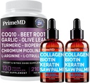 Folyékony kollagén biotin (2pk) és nitrogén-oxid (1pk) kiegészítés Bundle - Potent Vitamins for Hair, Skin, Nails, Heart, Circulatory, és lipidtámogatás - Non-GMO, Vegan, gluténmentes