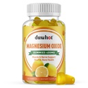 Magnézium-oxid gumik 400mg, Magnézium-oxid rágótabletta felnőttek és gyerekek, idegrendszer, izom, csont és szív támogatás, nem GMO, Pectin, Vegan, 60