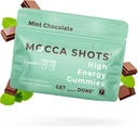 CSKP legmagasabb koncentrációja 100 mg koffein / gumi, 2 gumi / csomag, 12-Pack Mocca Shots menta csokoládé Plant-alapú nootropic Instant Energy Ginkgo biloba, Theobromine.