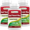 Legjobb természetes vörös élesztős rizs 1200 mg (nem-GMO) 120 tabletta (120 darab, 3 darabos csomag)