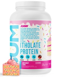 RAW Whey izolate fehérje por, születésnapi torta (CBUM Itholate protein) - 100% Grass- Fed Sports Táplálékpor az izomnövekedéshez és -helyreállításhoz - alacsony zsírtartalmú, alacsony széntartalmú - 25 szervadékok