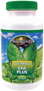 Youngevity Ultimate EFA Plus - Essential Fatty Acids, 90 Soft Gels - Balanced Fish Oil Formula for Heart, Brain, Joint, Skin Health - Omega3, Omega-6, Omega-9 Supplement for Optimal Health Support
