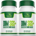 DIM SGS + - Hormon + Detox, ösztönzők Normál ösztrogén metabolizmus, Hormonális egyensúly, Hormonális akne kiegészítők, Menopauza támogatás, Segíti a kontroll étvágy, Promotes méregtelenítés (2 csomag)