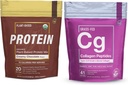 Essential Elements Hydrolized Collagen Peptides Powder & Organic Pea Protein Powder - Creamy Chocolate Thermal 124; Joint, Skin, Hair, & Nail Support + Low- carb Plant- Based Vegan Blend