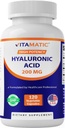 Vitamatic Hyaluronic Acid Supplements 200mg - Támogatja az egészséges kötőszövet és ízületek - Előmozdítása fiatalos egészséges bőr - 120 kapszula