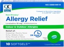 Quality Choice Allergy Relief, 24 Hour Non Drowsy Allergy Relief for Outdoor & Outdoor Allergy, Antihisztamin Lorazine 10 mg, Liquid Filled Softgels, 10 Count