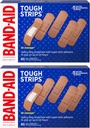 Band- Aid Brand kemény csíkok ragasztó kötszerek sebápolás, Tartós védelem kisebb vágások és horzsolások, minden egy méret, 2 csomag