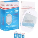 Átlátszó Film Dressing 4 "x 4.75" (50 csomag) - Vízálló tapadó sebtapasz kötszerek post- Sebészeti zuhanyzó, IV Shield, Tattoo Aftercare, Clear Breathable Dressing Patches by HEALQU