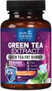 Zöld tea kivonat kapszula - szabványosított 45% EGCG & 98% polifenolok - 3X Strength Green Tea Natural Energy, Gyógynövény kiegészítés szív és antioxidáns egészségügyi támogatás, palackozott USA - 60 kapszula