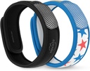 PARA 'KITO Mosquito Repignor Braclets + Pellets Bundle, Mosquito Bracils, Peppermint Oil, DEET Free Mosquito Repeller, Hiking kiegészítők, 2 karkötők és 2 újratöltés (Black + Stars)