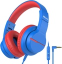 iClever Kids Headphone for School Travel, Safe Volume Limited, HD Mic Stereo Sound Over- Ear Girls Boys Headphone for Kid, FunShare Fullable 3.5mm Vezeték iPad számítógéphez, HS19