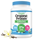 Orgain Organic Vegan Protein Powder + Greens, Vanilla Bean - 21g Pflanzenbasiertes Protein, Glutenfrei, Dairy Free, Lactosefrei, Sojafrei, Ohne Zucker Hinzugefügt, Mit Eisen & Prebiotics für Gut Health - 1,94lb